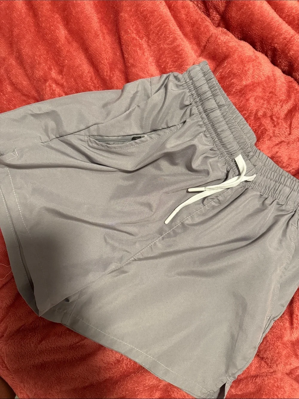 Men's Gray Drawstring Swim/Active Shorts